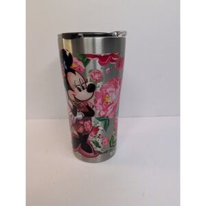 Disney Minnie Mouse Tervis Tumbler 20oz Stainless Pink Floral w Lid‎ NEW